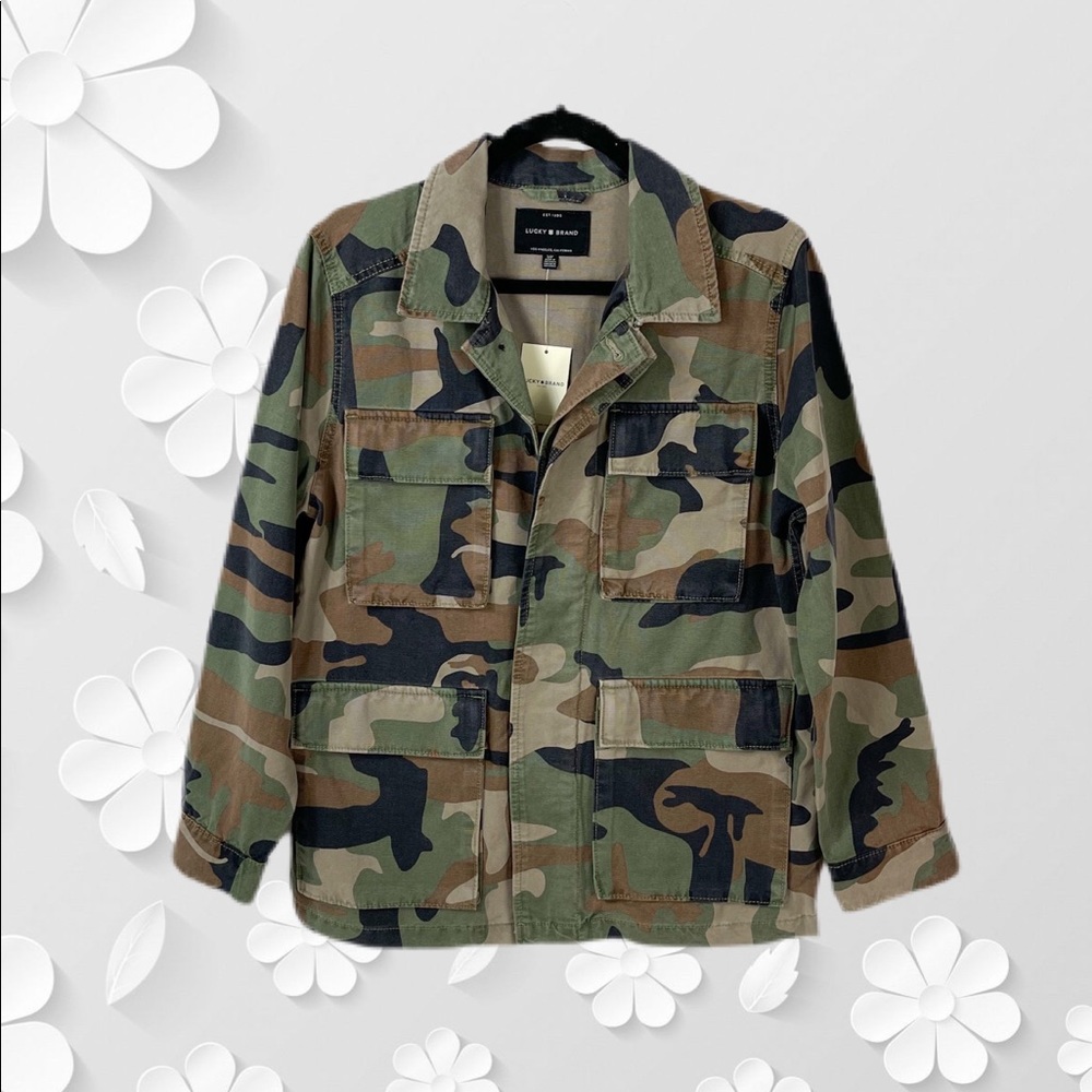 NWT Lucky Brand Camo Utility Army Style Jacket S